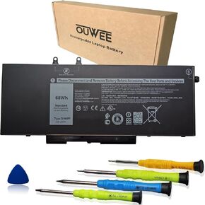 3HWPP Laptop Battery Compatible with Dell Latitude 5401 5410 5411 5501 5510 5511 Precision 3541 3551 Series 03HWPP 10X1J N2NLL 1VY7F 01VY7F 451-BCMN 15.2V 68Wh 4Cell