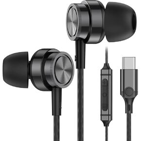 USB C Headphones for iPhone 15 Pro Max Plus Samsung Galaxy S24 S23 Ultra FE A55, USB C Earbuds with Microphones Type c in Ear Headphones Wired Earphones Compatible with ipad Pro 2022,Pixel 7/6 and etc