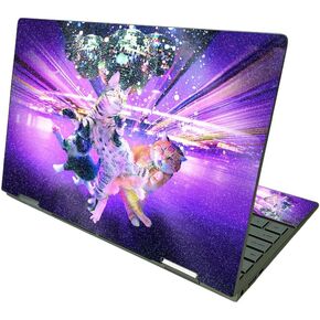 MightySkins Glossy Glitter Skin Compatible with HP Envy x360 13" (2021) - Kitty Cat Rave | Protective, Durable Textured Glossy Glitter Finish | Easy to Apply | Made in The USA