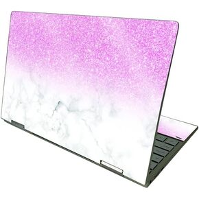 MightySkins Glossy Glitter Skin Compatible with HP Envy x360 13" (2021) - Marble Glitz | Protective, Durable High-Gloss Glitter Finish | Easy to Apply and Change Styles | Made in The USA