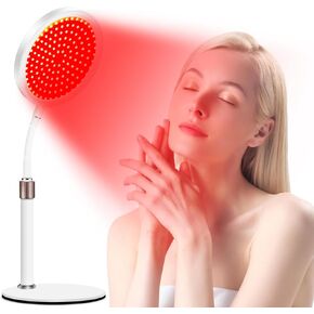 Red Light Therapy for Face and Neck, 7 Color Red Light Therapy Lamp with Base, 100LEDs Deep Red Light Therapy Device for Body, Neck, Knee, Back