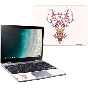 MightySkins Skin Compatible With Samsung Chromebook Plus LTE (2018) - Yellow Poppy | Protective, Durable, and Unique Vinyl Decal wrap cover | Easy To Apply, Remove, and Change Styles | Made in the USA