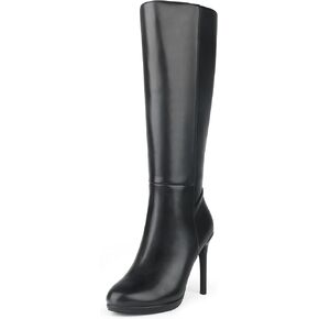 MERUMOTE Women's Knee High Boots Platform Heel Boots Stiletto Heels Tall Boots Side Zipper Long Boots