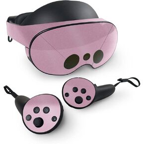 MightySkins Glossy Glitter Skin Compatible with Meta Quest Pro - Solid Pink | Protective, Durable High-Gloss Glitter Finish | Easy to Apply, Remove, and Change Styles | Made in The USA