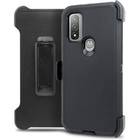Compatible with Moto G Pure 2021/ Moto G Power 2022 Holster Case Heavy Duty Shockproof Full Body Built in Screen Protector Kickstand Phone Case Cover with Swivel Belt Clip (Camo)