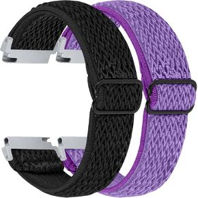 RuenTech 2 Pack Elastic Bands Compatible for JeeJTek TGW008/Kuizil T70/uaue T60 Smart Watch Band, Adjustable Nylon Straps Replacement Wristbands for Kuizil T70/uaue T60 Smartwatch