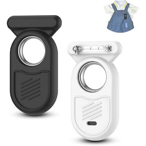 4 Pack Smart Tag 2 Holder Case with Hidden Pin Compatible for Samsung Galaxy SmartTag2, SmartTag 2 Full Silicone Cover with Brooch Clip for Backpack Clothes Pet (Black+White+Pine Green+Pink)
