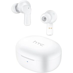 HTC True Wireless Earbuds 1 Bluetooth 5.1 with USB-C Charging Case, 32-Hour Playtime, Built-in Microphone with ENC, Touch Control Wireless Earbuds