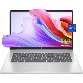 HP 17 Flagship Laptop, Intel Core i3-1215U, 17.3" Full HD Laptop, Windows 11, 32GB RAM, 1TB SSD, Anti-Glare Panel, Fast Charge, HD Camera, Camera Shutter, HDMI, WiFi, USB-A&C