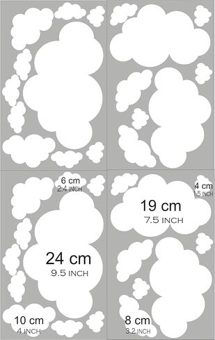 36 Cloud Wall Decals - Colorful Stickers for Girls' Room Decoration, Circles for Kids' Room, Living Room, Classroom, playroom, Removable Vinyl Wall Stickers. (Pink) in Saudi Arabia