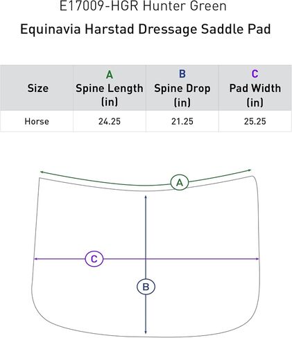 Equinavia Harstad Horse Saddle Pad Dressage Moisture-Wicking Tricot Back | All-Purpose Equestrian Saddle Pads Everyday Protection Dressage Saddle Pad for Training Schooling Competition Size Horse in Saudi Arabia