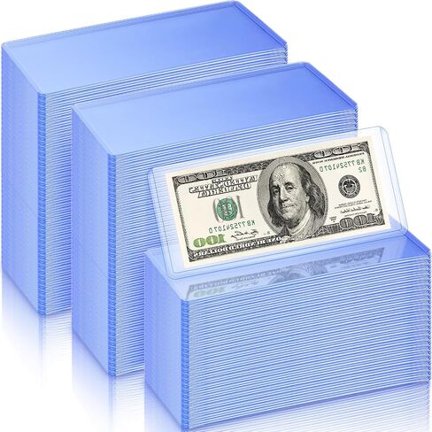 300 Pieces Dollar Bill Holders PVC Currency Holder Transparent Bill Sleeves Bill Clear Holders Bill Protector Sleeves Paper Money Holders for Collection Protector Case Supplies, 6.9 x 2.95 Inch in Saudi Arabia
