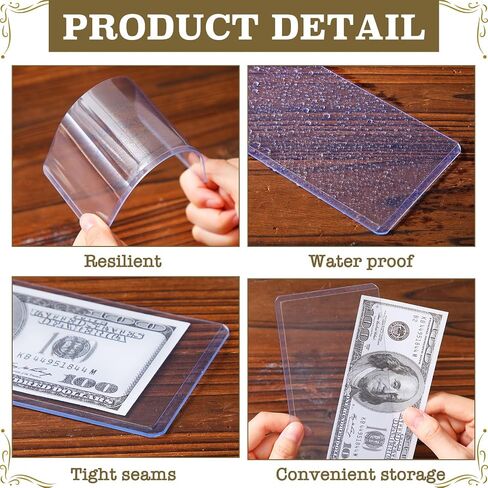 300 Pieces Dollar Bill Holders PVC Currency Holder Transparent Bill Sleeves Bill Clear Holders Bill Protector Sleeves Paper Money Holders for Collection Protector Case Supplies, 6.9 x 2.95 Inch in Saudi Arabia