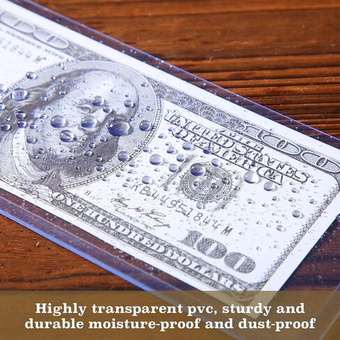 300 Pieces Dollar Bill Holders PVC Currency Holder Transparent Bill Sleeves Bill Clear Holders Bill Protector Sleeves Paper Money Holders for Collection Protector Case Supplies, 6.9 x 2.95 Inch in Saudi Arabia
