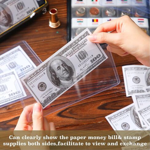 300 Pieces Dollar Bill Holders PVC Currency Holder Transparent Bill Sleeves Bill Clear Holders Bill Protector Sleeves Paper Money Holders for Collection Protector Case Supplies, 6.9 x 2.95 Inch in Saudi Arabia