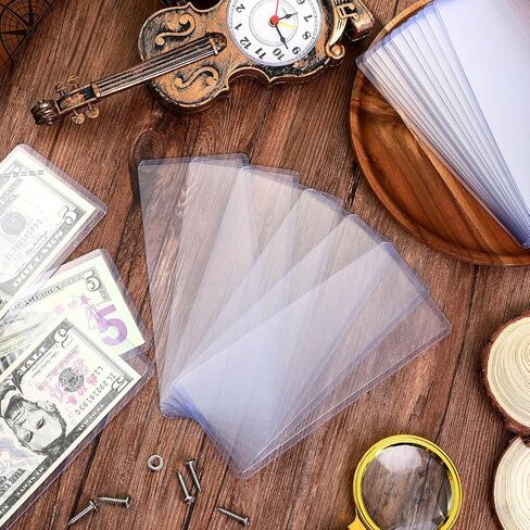 300 Pieces Dollar Bill Holders PVC Currency Holder Transparent Bill Sleeves Bill Clear Holders Bill Protector Sleeves Paper Money Holders for Collection Protector Case Supplies, 6.9 x 2.95 Inch in Saudi Arabia