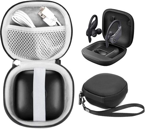 Customized Travel Case for Beats Powerbeats Pro - Totally Wireless Earphones, Mesh Cable Pocket, Elastic Secure Strap, Elite Wrist Strap (Matte Black) (Matte Black) in Saudi Arabia