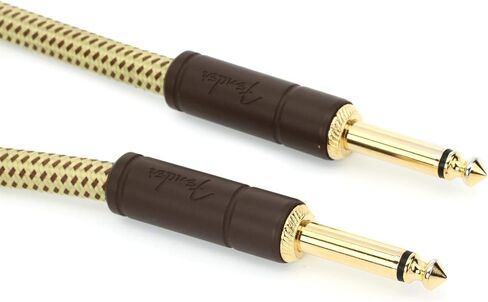 كابل أجهزة Fender Deluxe Series بطول 10 أقدام مستقيم ومستقيم، من التويد الأسود in Kuwait