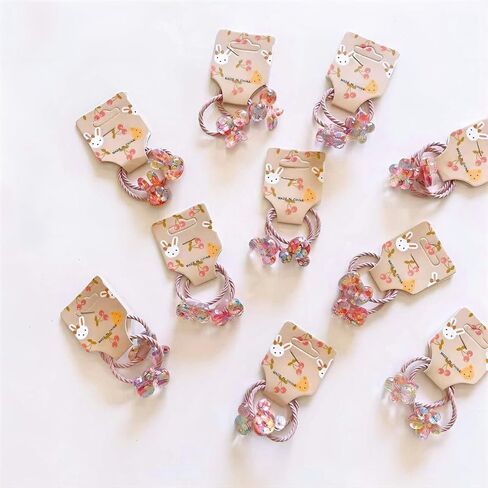 20 Pcs Toddlers Hair Ties for Girls Elastic Ponytail Holders for Kids,Cute Candy Color Hair Bands with Bows Pigtails Hair Accessories for Girls,Hair Ties for Little Girl Teens Children Birthday Gift in Saudi Arabia