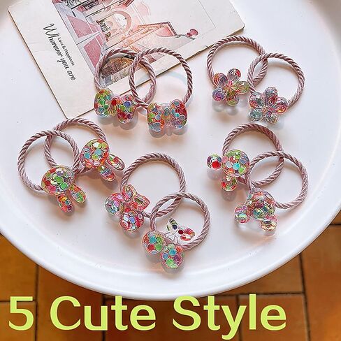 20 Pcs Toddlers Hair Ties for Girls Elastic Ponytail Holders for Kids,Cute Candy Color Hair Bands with Bows Pigtails Hair Accessories for Girls,Hair Ties for Little Girl Teens Children Birthday Gift in Saudi Arabia