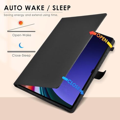 حافظة جلدية من DETUOSI لجهاز Samsung Galaxy Tab S9 Ultra (5G/WiFi) مقاس 14.6 بوصة 2023 SM-X910 Android Tablet مع حامل قلم S + ظهر من السيليكون + نوم/تنبيه تلقائي + إغلاق مغناطيسي غطاء حماية رفيع قابل للطي in Kuwait