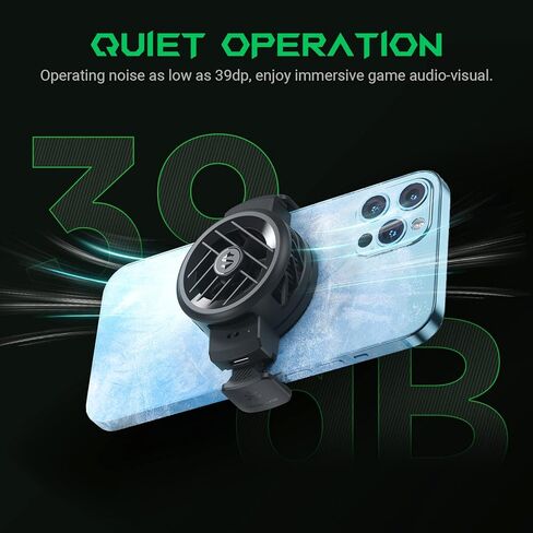 مبرد الهاتف الخلوي Black Shark Fun Cooler 3 Lite، مروحة تبريد للهاتف المحمول، مشعاع الهاتف المحمول خفيف الوزن وهادئ لألعاب iPhone/Android مقاس 2.71-3.34 بوصة - أسود in Kuwait