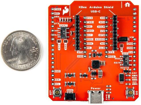 SparkFun Digi XBee® Arduino Shield - USB-C (Qwiic) يدمج وحدات XBee 3 المتطورة من Digi LTE-M/NB-IoT وDigi XBee RR Pro، الأبعاد: (بوصة) 2.10 بوصة × 2.35 بوصة in Saudi Arabia