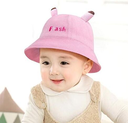 قبعة Sunhat للأطفال، قبعة صياد السمك، قبعة حماية للأنف والفم، حافة قابلة للطي قابلة للتعديل (وردي، 48)، من 12 إلى 24 شهرًا in Saudi Arabia