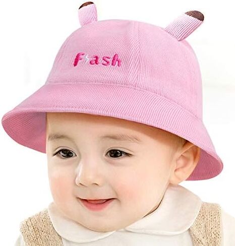 قبعة Sunhat للأطفال، قبعة صياد السمك، قبعة حماية للأنف والفم، حافة قابلة للطي قابلة للتعديل (وردي، 48)، من 12 إلى 24 شهرًا in Saudi Arabia