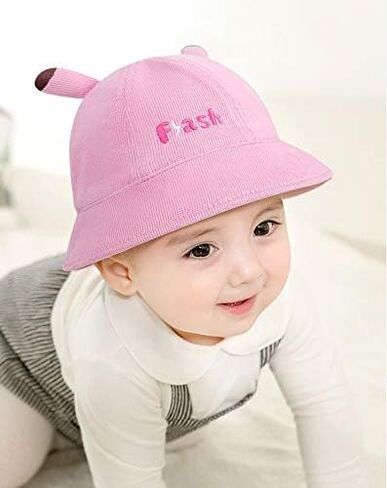 قبعة Sunhat للأطفال، قبعة صياد السمك، قبعة حماية للأنف والفم، حافة قابلة للطي قابلة للتعديل (وردي، 48)، من 12 إلى 24 شهرًا in Saudi Arabia
