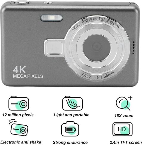 Digital Camera for Photograhpy, 1080P, Support 64GB Expandable, Compact Point and Shoot Camera 16X Zoom Anti Shake Portable Small Cameras for Teens Boys in Saudi Arabia