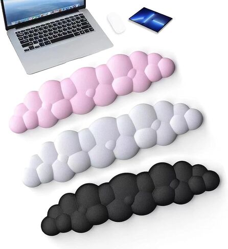 Keyboard Wrist Rest, Keyboard Cloud Wrist Rest, PU High Density Memory Foam with Non-Slip Base for Typing Pain Relief, Ergonomic Keyboard Pad with Wrist Support for Office/Computer/Laptop (Pink) in Saudi Arabia
