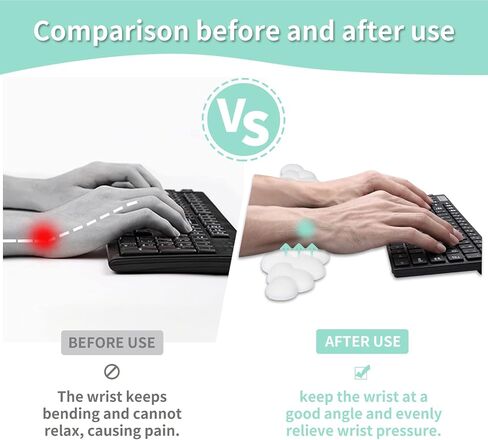Keyboard Wrist Rest, Keyboard Cloud Wrist Rest, PU High Density Memory Foam with Non-Slip Base for Typing Pain Relief, Ergonomic Keyboard Pad with Wrist Support for Office/Computer/Laptop (Pink) in Saudi Arabia
