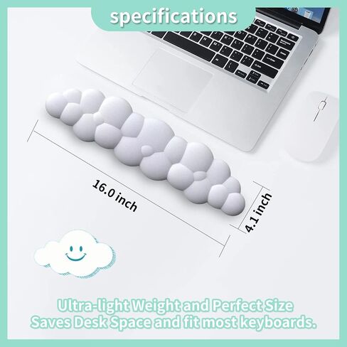 Keyboard Wrist Rest, Keyboard Cloud Wrist Rest, PU High Density Memory Foam with Non-Slip Base for Typing Pain Relief, Ergonomic Keyboard Pad with Wrist Support for Office/Computer/Laptop (Pink) in Saudi Arabia