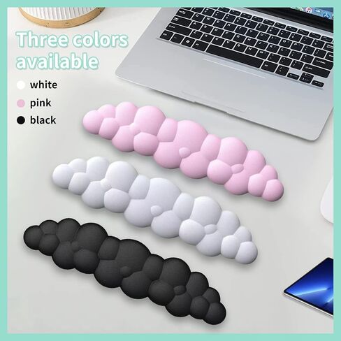 Keyboard Wrist Rest, Keyboard Cloud Wrist Rest, PU High Density Memory Foam with Non-Slip Base for Typing Pain Relief, Ergonomic Keyboard Pad with Wrist Support for Office/Computer/Laptop (Pink) in Saudi Arabia