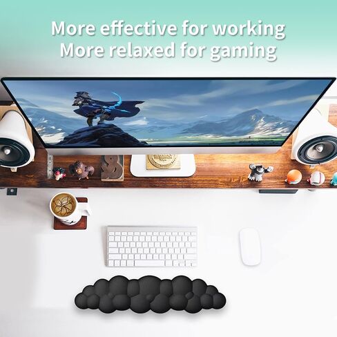 Keyboard Wrist Rest, Keyboard Cloud Wrist Rest, PU High Density Memory Foam with Non-Slip Base for Typing Pain Relief, Ergonomic Keyboard Pad with Wrist Support for Office/Computer/Laptop (Pink) in Saudi Arabia
