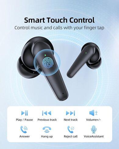 Wireless Earbuds Bluetooth Earbuds Hi-Fi Stereo,3.5g Mini Earphones in Ear Built-in Microphone, 30H Playtime,USB-C Charging Case,IP5 Waterproof Earbuds Wireless for Android iOS (Black) in Saudi Arabia