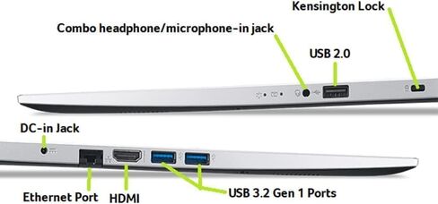 acer 2024 Newest Aspire 1 Slim Laptop for Business & Students, 15.6" FHD Display, Intel Celeron N4500, 12GB RAM, 128GB eMMC + 256GB SSD, ‎Intel UHD Graphics, Wi-Fi, Windows 11 Pro, with Laptop Stand in Saudi Arabia