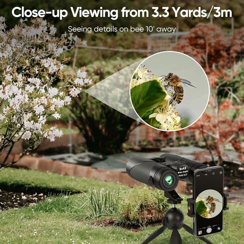10x42 Binoculars for Adults High Powered: Timorn Lightweight Binoculars for Bird Watching with Phone Adapter Tripod, Waterproof Fogproof HD Binoculars for Hunting, Trekking, Hiking,Travel, Sports in Kuwait