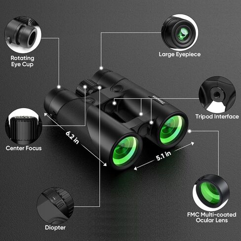 10x42 Binoculars for Adults High Powered: Timorn Lightweight Binoculars for Bird Watching with Phone Adapter Tripod, Waterproof Fogproof HD Binoculars for Hunting, Trekking, Hiking,Travel, Sports in Kuwait