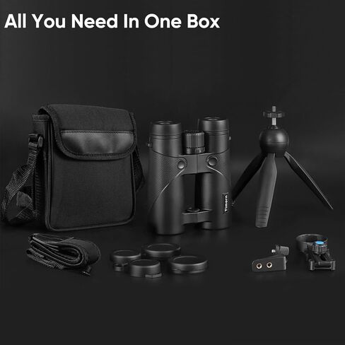 10x42 Binoculars for Adults High Powered: Timorn Lightweight Binoculars for Bird Watching with Phone Adapter Tripod, Waterproof Fogproof HD Binoculars for Hunting, Trekking, Hiking,Travel, Sports in Kuwait