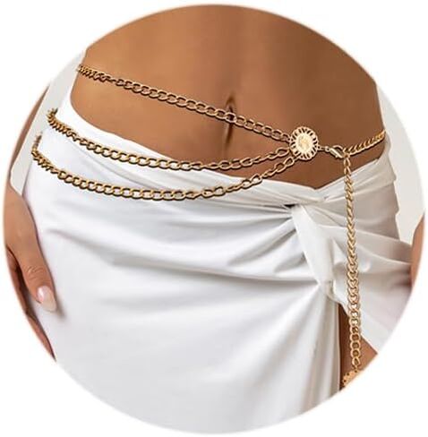 Boho Gold Disc Waist Belly Chain Coin Waist Chain Belt Women Bikini Body Waist Chain for Beach Party Prom Daily in Saudi Arabia