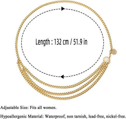 Boho Gold Disc Waist Belly Chain Coin Waist Chain Belt Women Bikini Body Waist Chain for Beach Party Prom Daily in Saudi Arabia