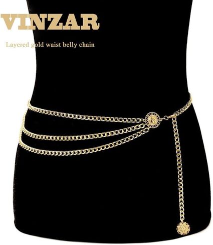 Boho Gold Disc Waist Belly Chain Coin Waist Chain Belt Women Bikini Body Waist Chain for Beach Party Prom Daily in Saudi Arabia