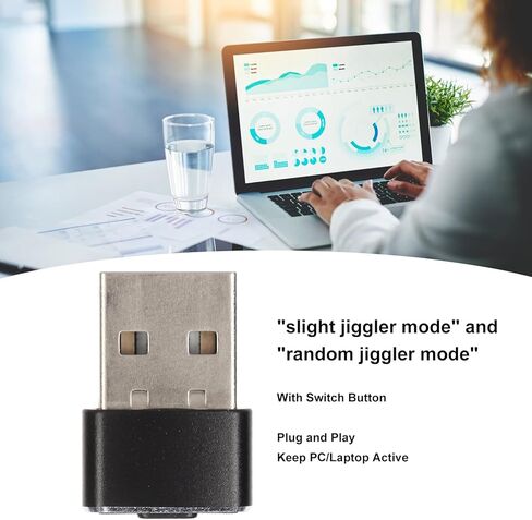 Yoidesu USB Mouse Jiggler Undetectable Mouse Mover with Switch, Automatic Mini Mouse Wiggler Shaker Keep Computer PC Laptop Awake, Prevent PC Entering Sleep Mode, Plug and Play in Saudi Arabia