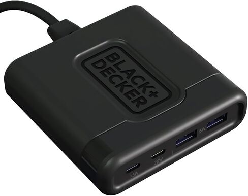 BLACK+DECKER USB C Fast Charger 65W 4 Port Type USB C Charging Station Hub Block Type C Wall Charger Power Strip Adapter Plug 2 USB C 2 USB for iPad iPhone 15 14 13 12 Pro Max Pixel Note Galaxy in Saudi Arabia