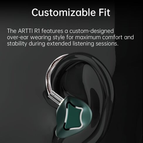 سماعات أذن ARTTI R1 داخل الأذن، سماعات أذن سلكية 3DD HiFi Bass Gaming IEM مع كابل 2pin قابل للفصل 0.78 مم للمغني الموسيقي Audiophile (بدون ميكروفون، 3.5 مم) in Kuwait