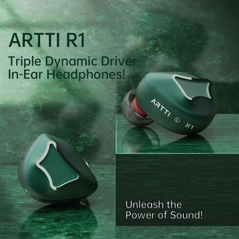 سماعات أذن ARTTI R1 داخل الأذن، سماعات أذن سلكية 3DD HiFi Bass Gaming IEM مع كابل 2pin قابل للفصل 0.78 مم للمغني الموسيقي Audiophile (بدون ميكروفون، 3.5 مم) in Kuwait