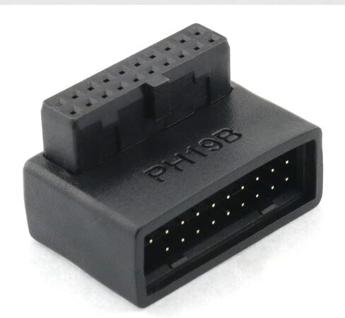PH19B سطح المكتب لوحة أم للكمبيوتر USB 3.0 19P / 20P ذكر إلى أنثى تمديد محول صعودا وهبوطا بزاوية 90 درجة Overmold in Kuwait