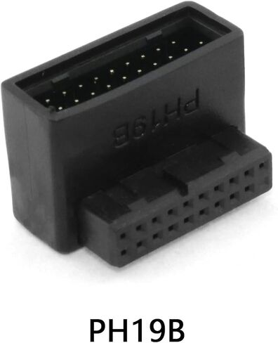PH19B سطح المكتب لوحة أم للكمبيوتر USB 3.0 19P / 20P ذكر إلى أنثى تمديد محول صعودا وهبوطا بزاوية 90 درجة Overmold in Kuwait